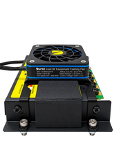 DURST 50A Dual Voltage DC-DC charger with Cool 80 fan on Cool Flow bracket, label side