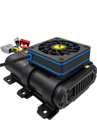 DURST Cool Flow bracket with Cool 80 fan fitted to a DURST 25A DC-DC charger