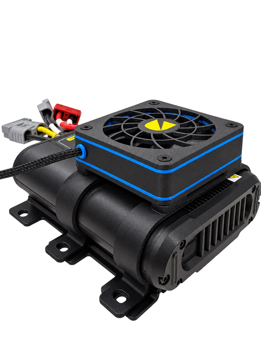 DURST Cool Flow bracket with Cool 80 fan fitted to a DURST 25A DC-DC charger