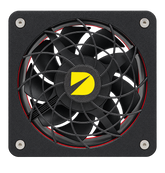 DURST Cool 120 Pro 120mm cooling fan, front view with red gasket