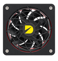 DURST Cool 120 Pro 120mm cooling fan, front view with red gasket