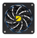 DURST Cool 140 140mm cooling fan, front view with spiral grill and blue gasket