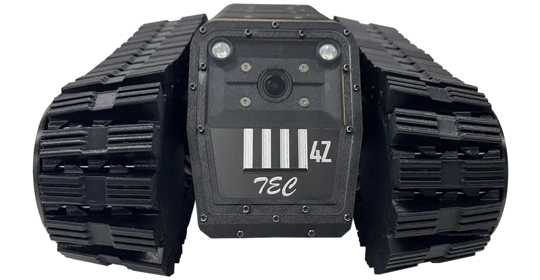 Rapid Response Rover UGV with Pipe Inspection Tracksfor navigating curved pipe interiors