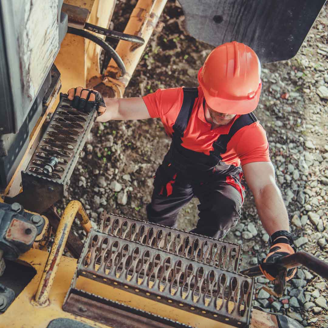 Mining truck driver working at mine